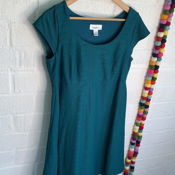 Motherhood Teal Cocktail Work Dress sz M - Picture 2 of 5